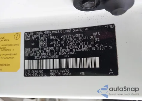 2004 Lexus Rx 330 from USA, damaged, VIN 2T2GA31U34C004548